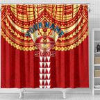 Personalized Gold Coast Suns Shower Curtain Polynesian Tribal Pattern Heritage Football
