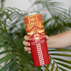 Personalized Gold Coast Suns Skinny Tumbler Polynesian Tribal Pattern Heritage Football
