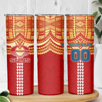 Personalized Gold Coast Suns Skinny Tumbler Polynesian Tribal Pattern Heritage Football