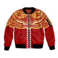 Personalized Gold Coast Suns Sleeve Zip Bomber Jacket Polynesian Tribal Pattern Heritage Football