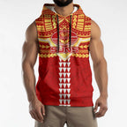 Personalized Gold Coast Suns Sleeveless Hoodie Polynesian Tribal Pattern Heritage Football