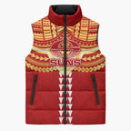 Personalized Gold Coast Suns Sleeveless Puffer Jacket Polynesian Tribal Pattern Heritage Football