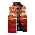 Personalized Gold Coast Suns Sleeveless Puffer Jacket Polynesian Tribal Pattern Heritage Football