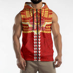 Personalized Gold Coast Suns Sleeveless Zip Hoodie Polynesian Tribal Pattern Heritage Football
