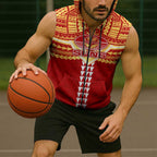 Personalized Gold Coast Suns Sleeveless Zip Hoodie Polynesian Tribal Pattern Heritage Football