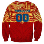 Personalized Gold Coast Suns Sweatshirt Polynesian Tribal Pattern Heritage Football