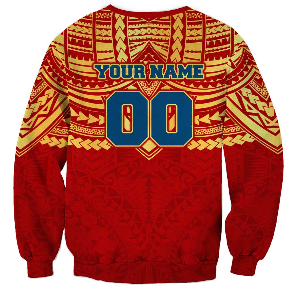 Personalized Gold Coast Suns Sweatshirt Polynesian Tribal Pattern Heritage Football