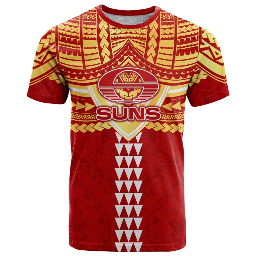 Personalized Gold Coast Suns T Shirt Polynesian Tribal Pattern Heritage Football