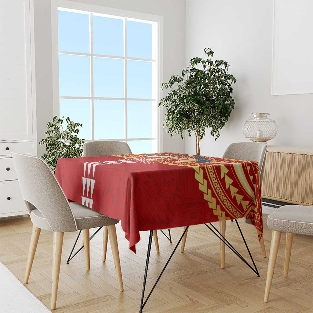 Personalized Gold Coast Suns Tablecloth Polynesian Tribal Pattern Heritage Football