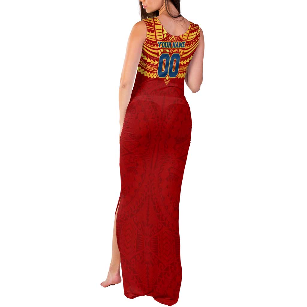 Personalized Gold Coast Suns Tank Maxi Dress Polynesian Tribal Pattern Heritage Football