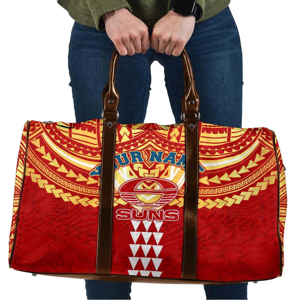 Personalized Gold Coast Suns Travel Bag Polynesian Tribal Pattern Heritage Football