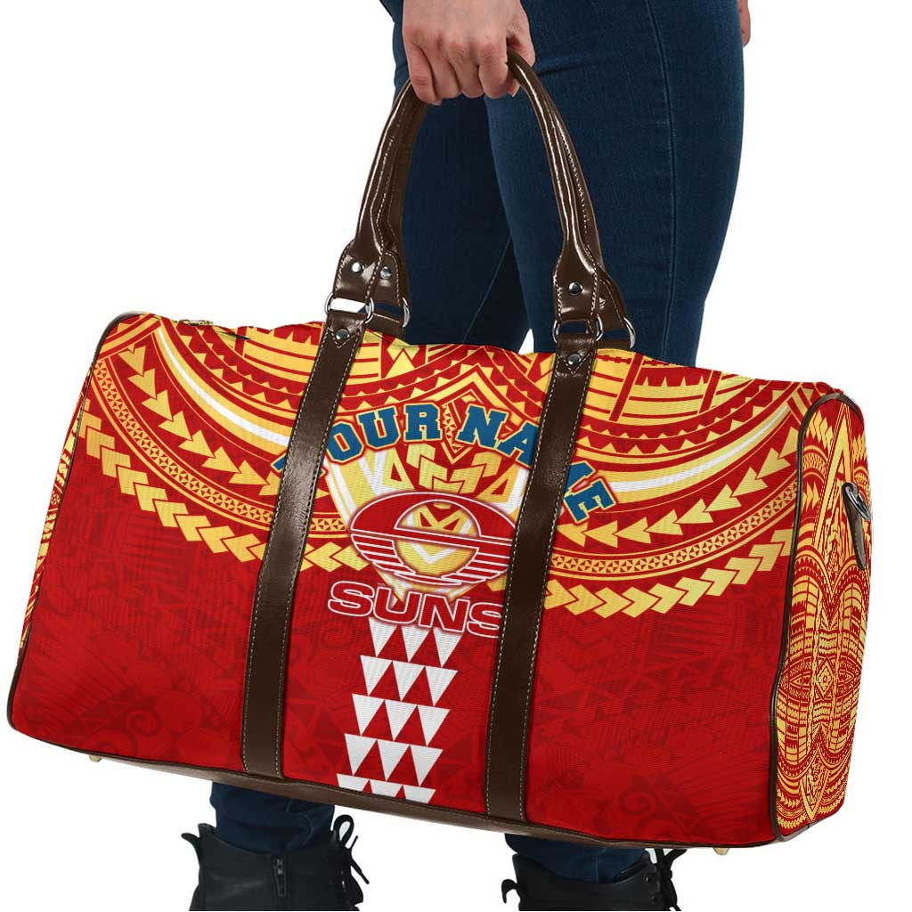 Personalized Gold Coast Suns Travel Bag Polynesian Tribal Pattern Heritage Football