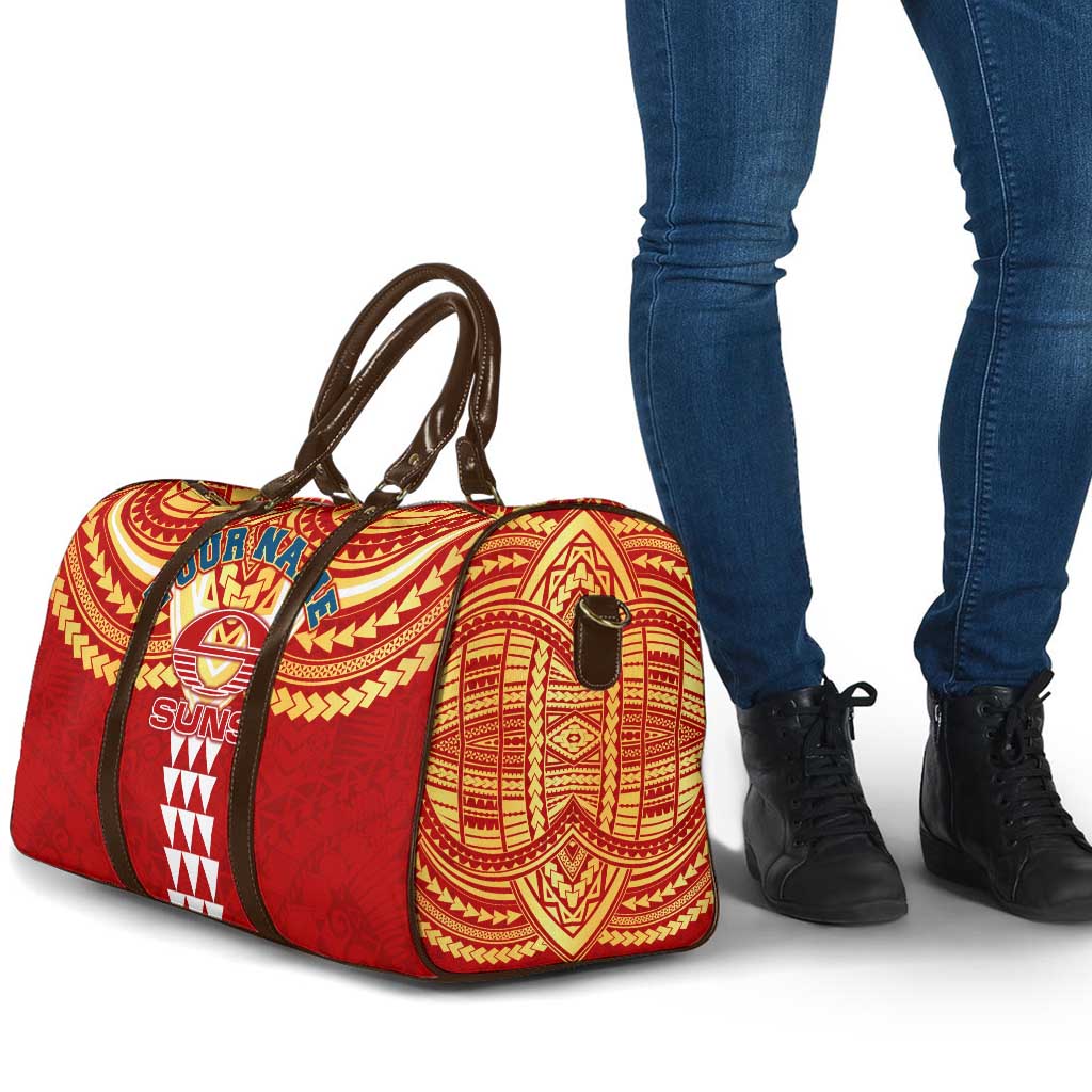 Personalized Gold Coast Suns Travel Bag Polynesian Tribal Pattern Heritage Football