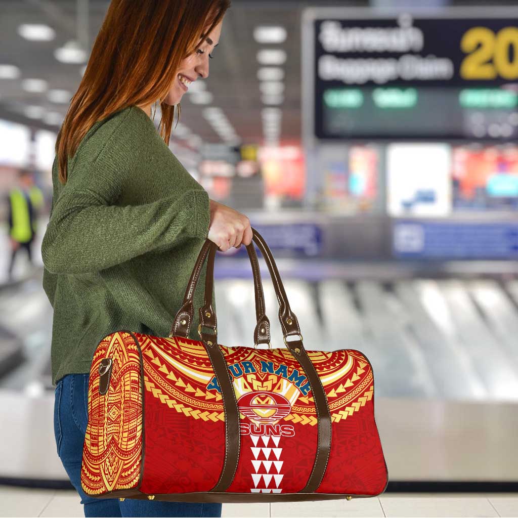 Personalized Gold Coast Suns Travel Bag Polynesian Tribal Pattern Heritage Football