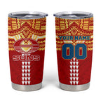 Personalized Gold Coast Suns Tumbler Cup Polynesian Tribal Pattern Heritage Football