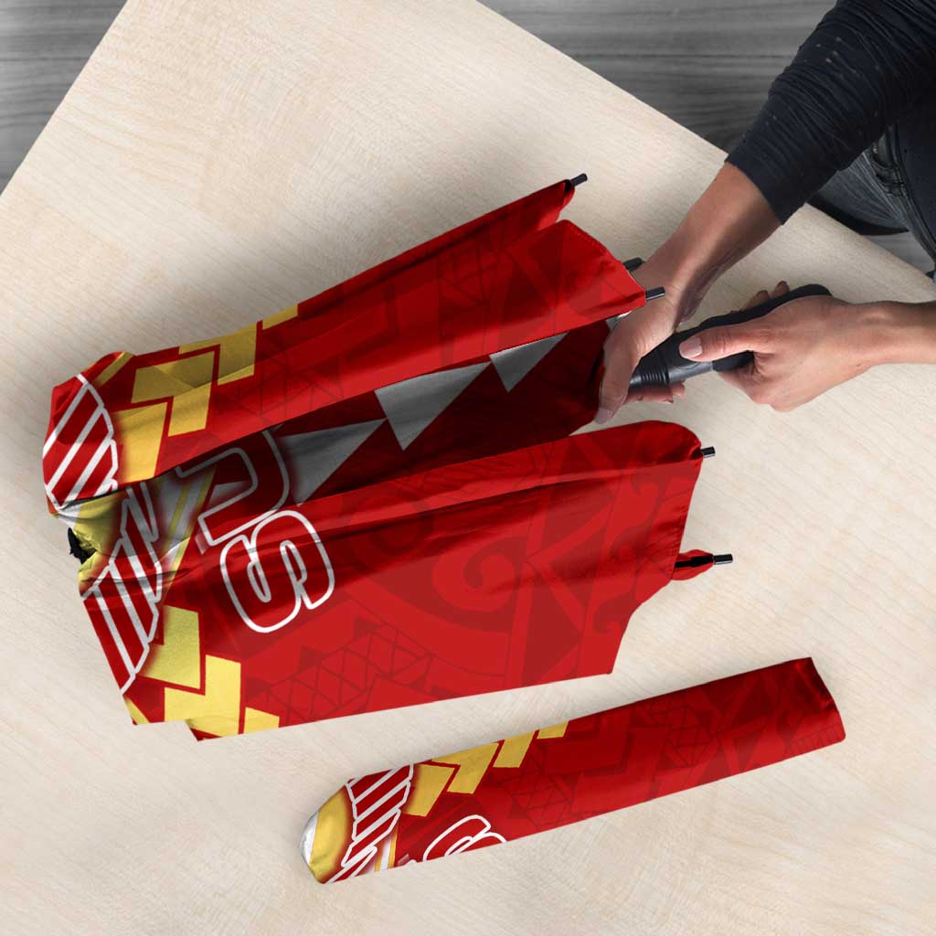 Personalized Gold Coast Suns Umbrella Polynesian Tribal Pattern Heritage Football