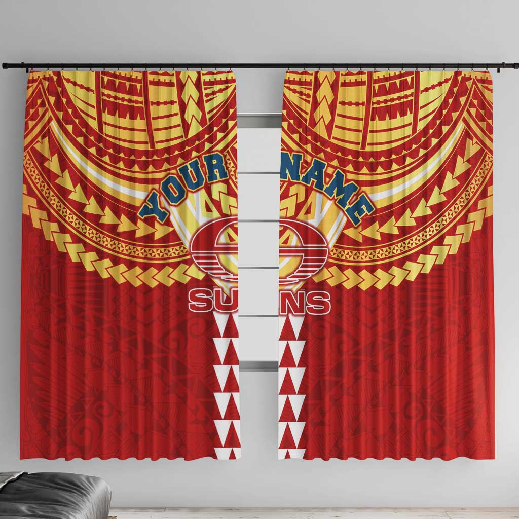 Personalized Gold Coast Suns Window Curtain Polynesian Tribal Pattern Heritage Football