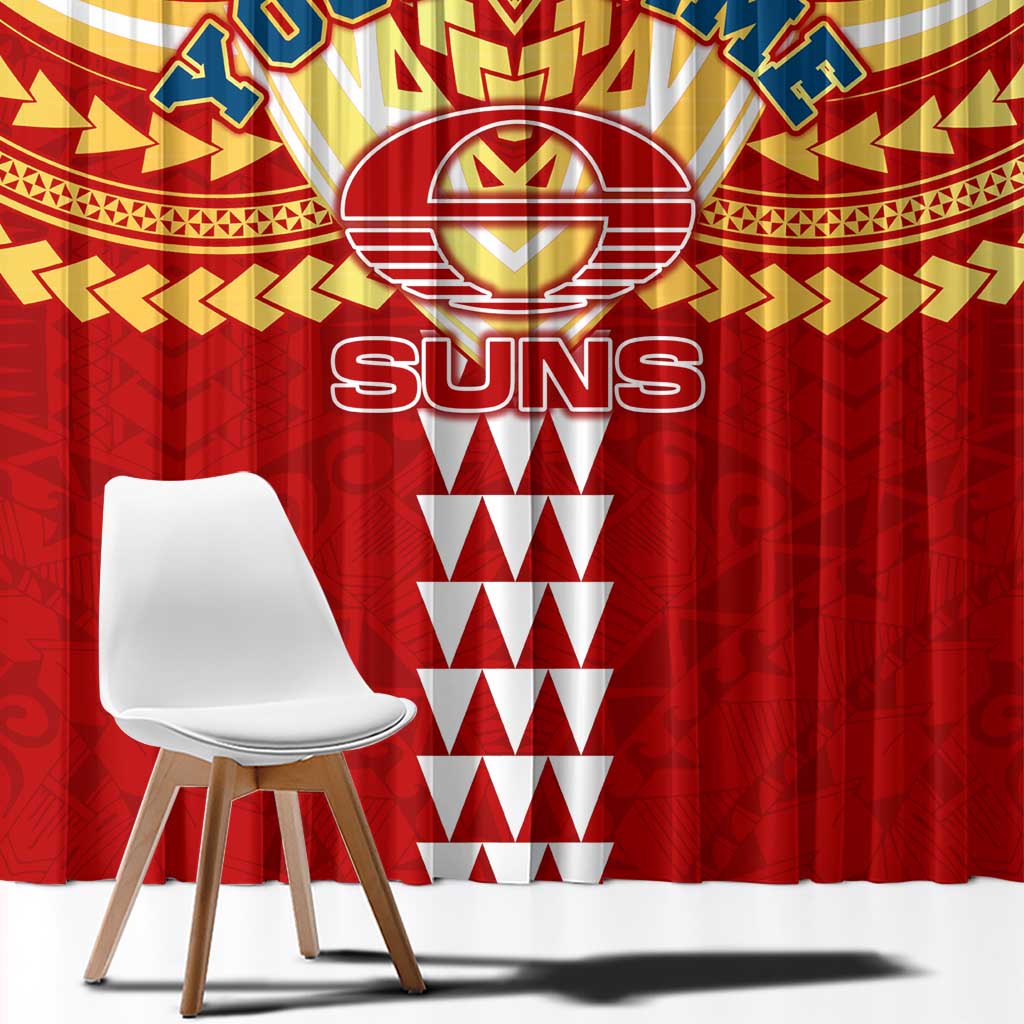 Personalized Gold Coast Suns Window Curtain Polynesian Tribal Pattern Heritage Football