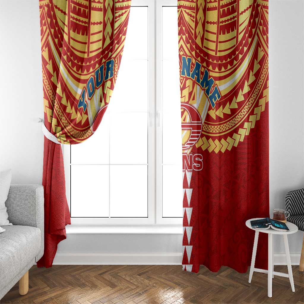 Personalized Gold Coast Suns Window Curtain Polynesian Tribal Pattern Heritage Football