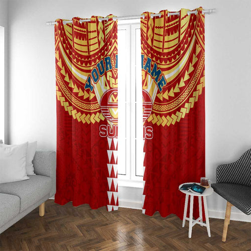 Personalized Gold Coast Suns Window Curtain Polynesian Tribal Pattern Heritage Football