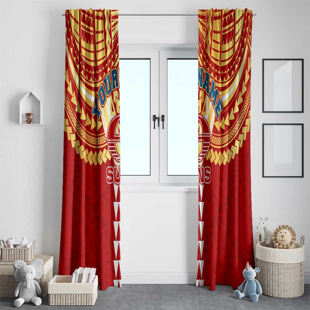 Personalized Gold Coast Suns Window Curtain Polynesian Tribal Pattern Heritage Football