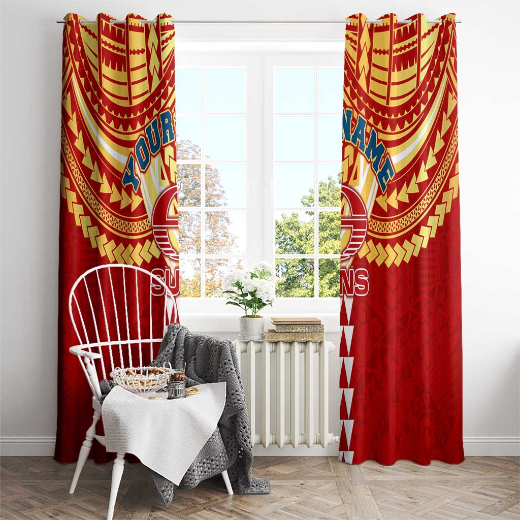 Personalized Gold Coast Suns Window Curtain Polynesian Tribal Pattern Heritage Football