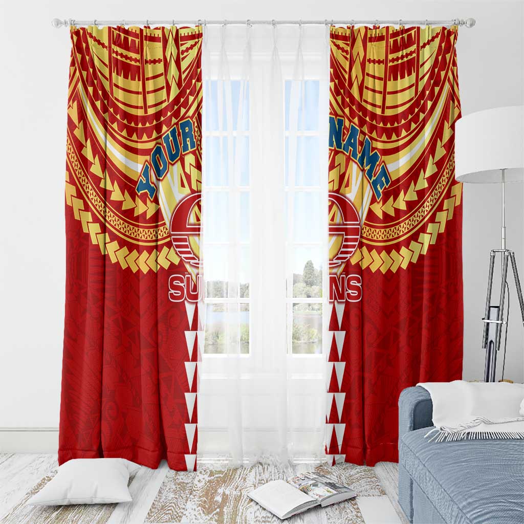 Personalized Gold Coast Suns Window Curtain Polynesian Tribal Pattern Heritage Football