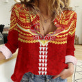 Personalized Gold Coast Suns Women Casual Shirt Polynesian Tribal Pattern Heritage Football