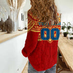 Personalized Gold Coast Suns Women Casual Shirt Polynesian Tribal Pattern Heritage Football