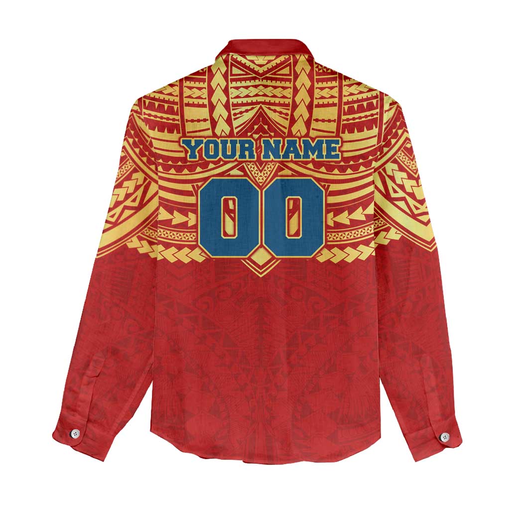 Personalized Gold Coast Suns Women Casual Shirt Polynesian Tribal Pattern Heritage Football