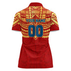 Personalized Gold Coast Suns Women Polo Shirt Polynesian Tribal Pattern Heritage Football