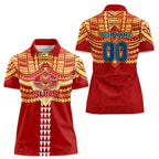 Personalized Gold Coast Suns Women Polo Shirt Polynesian Tribal Pattern Heritage Football