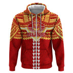 Personalized Gold Coast Suns Zip Hoodie Polynesian Tribal Pattern Heritage Football