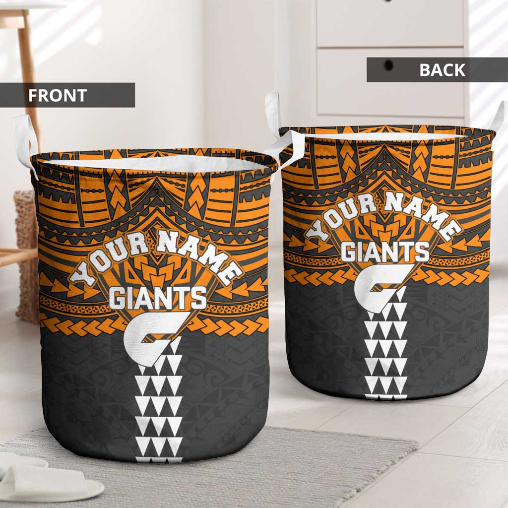 Personalized GWS Giants Laundry Basket Polynesian Tribal Pattern Heritage Football
