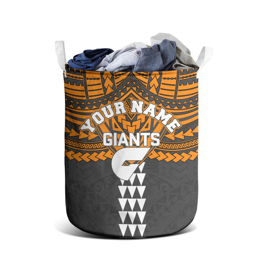 Personalized GWS Giants Laundry Basket Polynesian Tribal Pattern Heritage Football