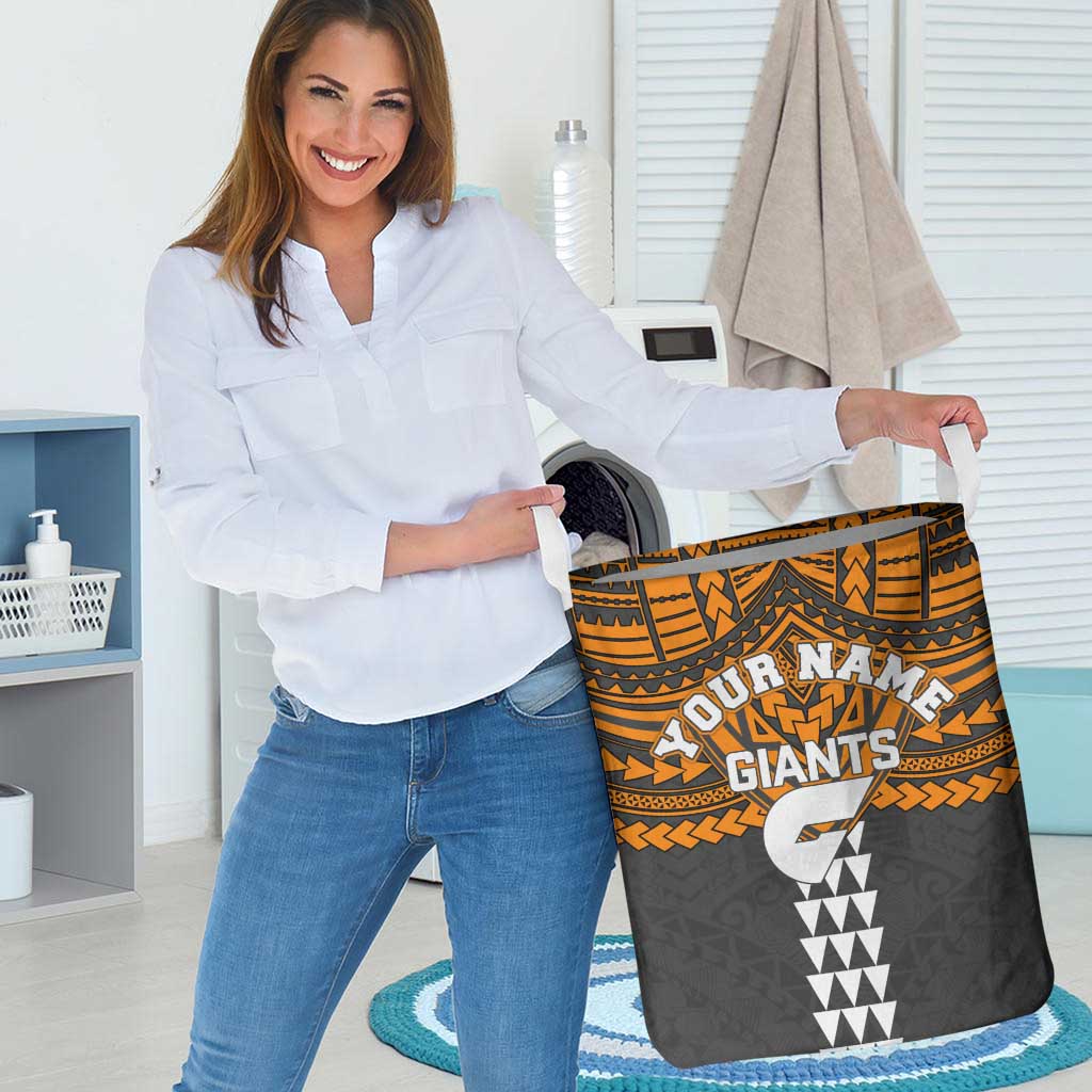 Personalized GWS Giants Laundry Basket Polynesian Tribal Pattern Heritage Football