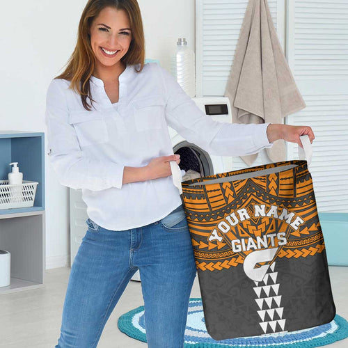 Personalized GWS Giants Laundry Basket Polynesian Tribal Pattern Heritage Football