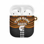 Personalized GWS Giants AirPods Case Polynesian Tribal Pattern Heritage Football