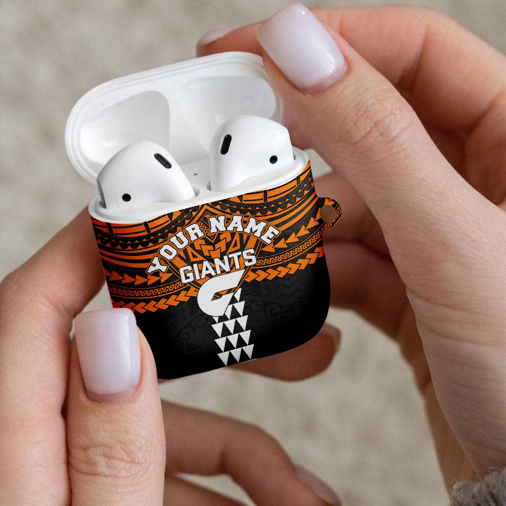 Personalized GWS Giants AirPods Case Polynesian Tribal Pattern Heritage Football