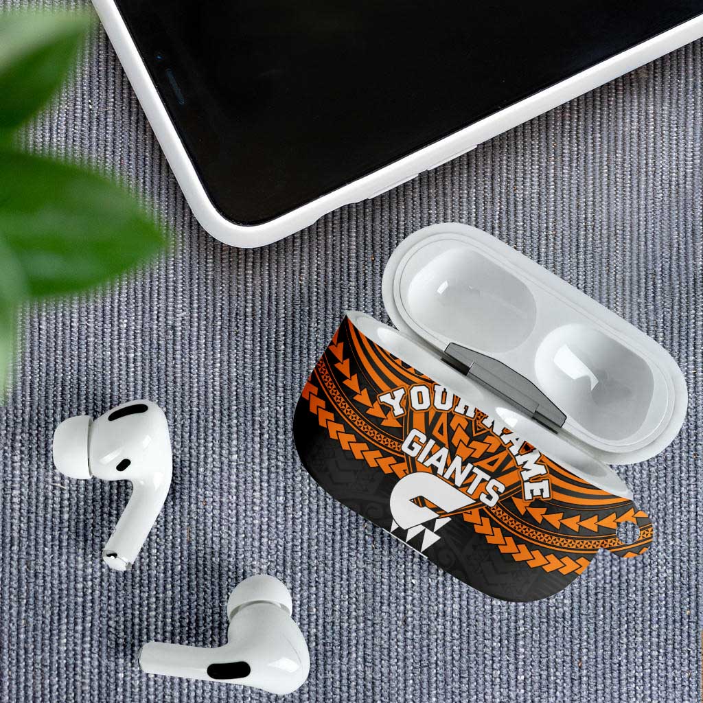 Personalized GWS Giants AirPods Case Polynesian Tribal Pattern Heritage Football