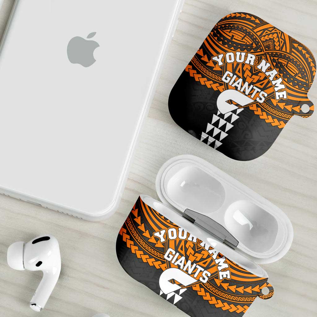 Personalized GWS Giants AirPods Case Polynesian Tribal Pattern Heritage Football