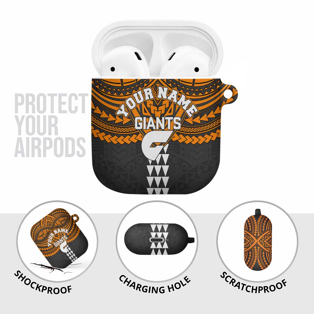 Personalized GWS Giants AirPods Case Polynesian Tribal Pattern Heritage Football