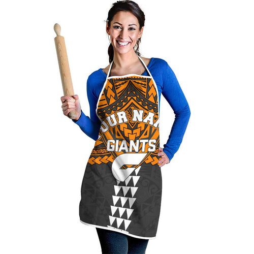Personalized GWS Giants Apron Polynesian Tribal Pattern Heritage Football
