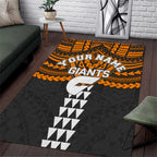 Personalized GWS Giants Area Rug Polynesian Tribal Pattern Heritage Football