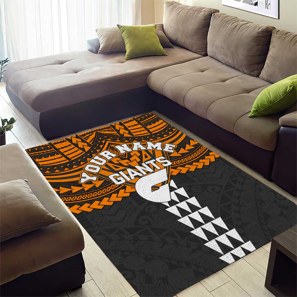 Personalized GWS Giants Area Rug Polynesian Tribal Pattern Heritage Football