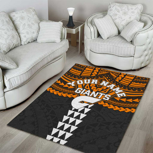 Personalized GWS Giants Area Rug Polynesian Tribal Pattern Heritage Football