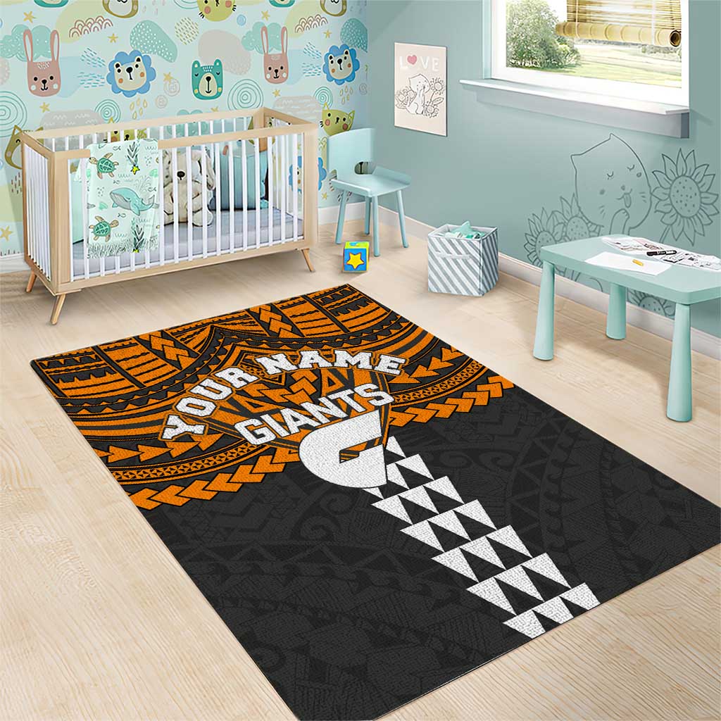 Personalized GWS Giants Area Rug Polynesian Tribal Pattern Heritage Football
