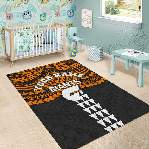 Personalized GWS Giants Area Rug Polynesian Tribal Pattern Heritage Football