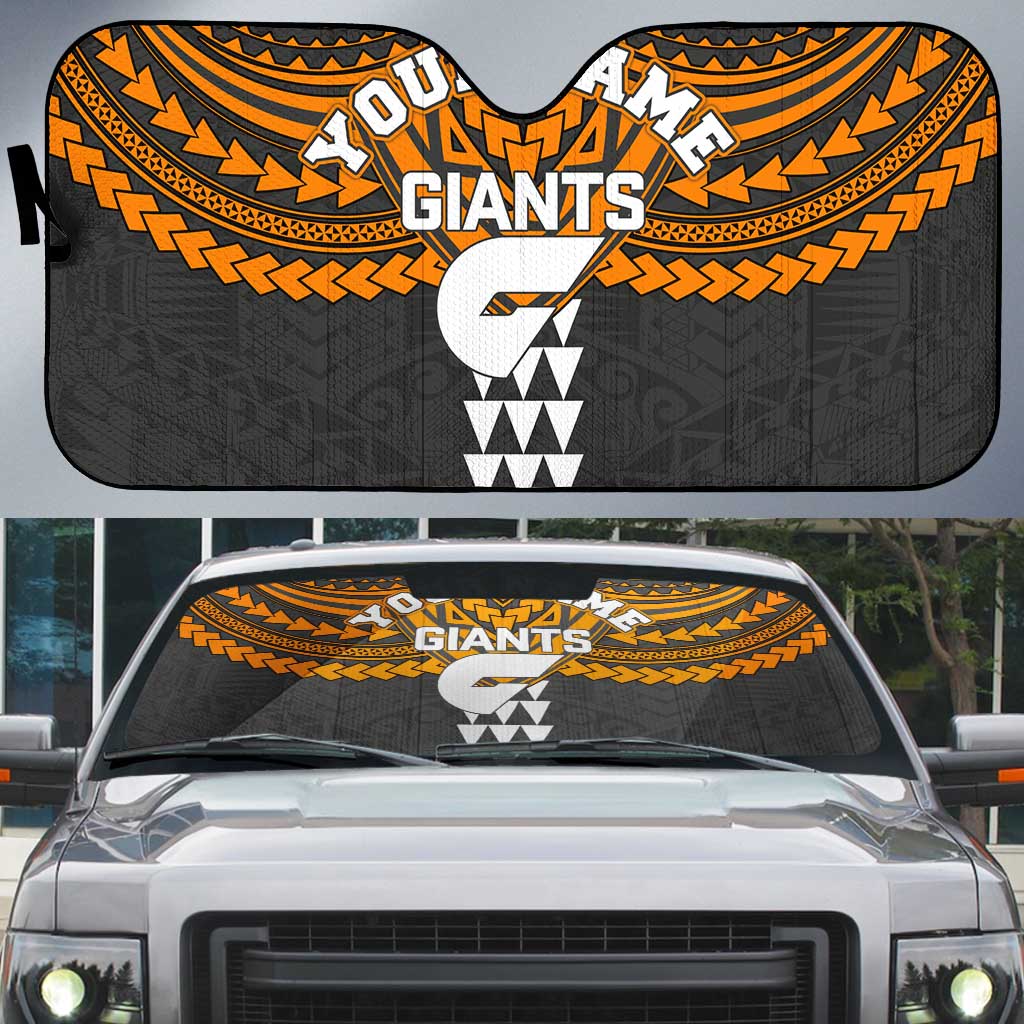 Personalized GWS Giants Auto Sun Shade Polynesian Tribal Pattern Heritage Football