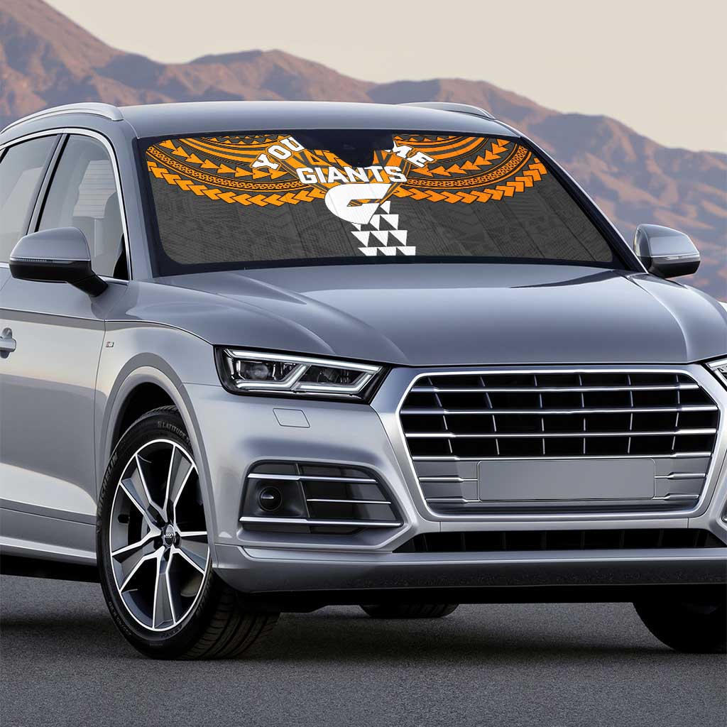 Personalized GWS Giants Auto Sun Shade Polynesian Tribal Pattern Heritage Football